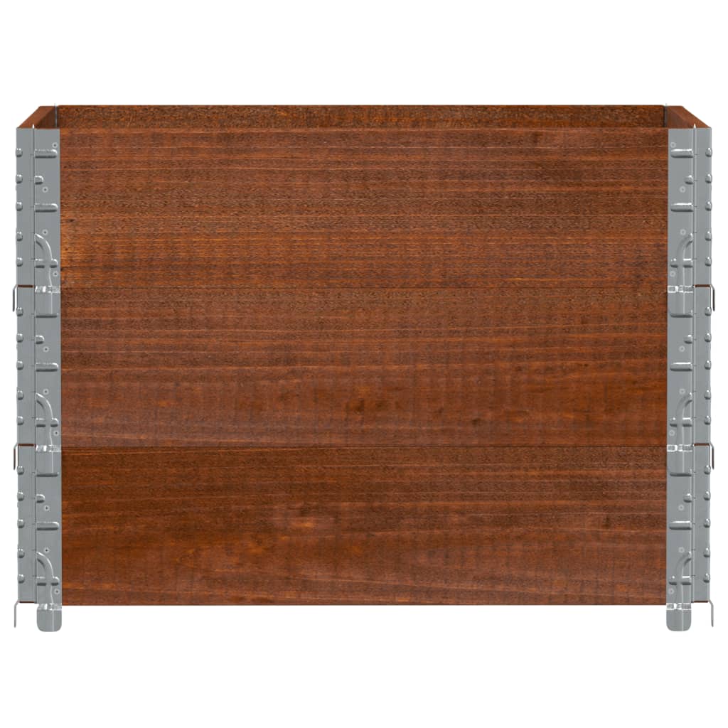 Paletten-Aufsatzrahmen Schwarz 80x60 cm Massivholz Kiefer
