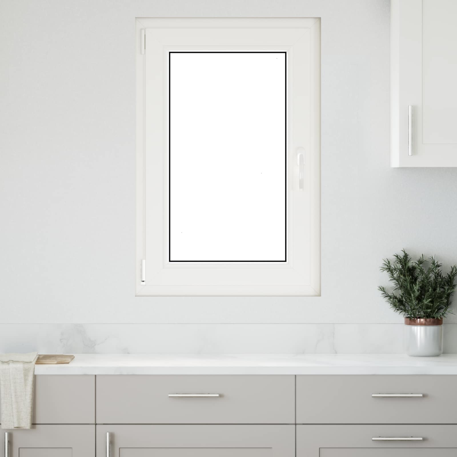 Kellerfenster RISOR 50 x 50 cm PVC und Glas Weiß
