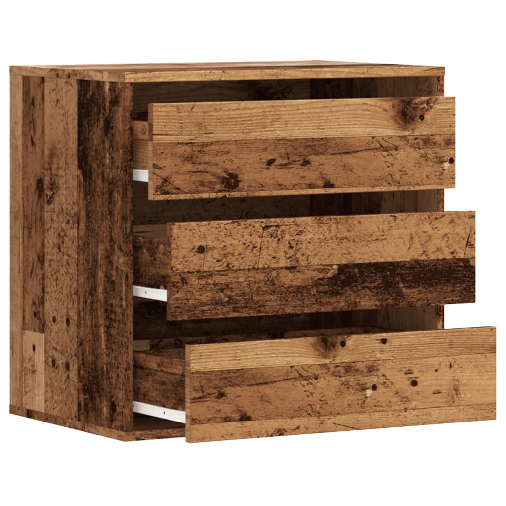 Schubladenschrank Schwarz Eichen-Optik 41 x 40 x 58 cm