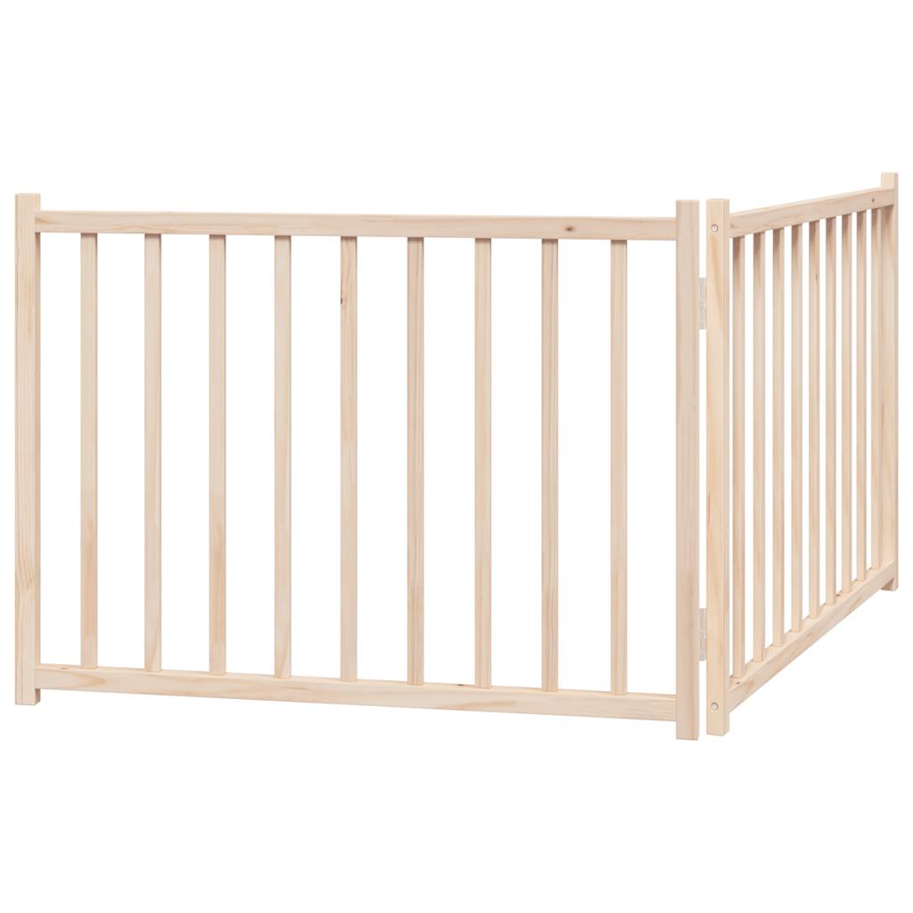 3-tlg. Hundetor Faltbar 150 cm Massivholz Tanne