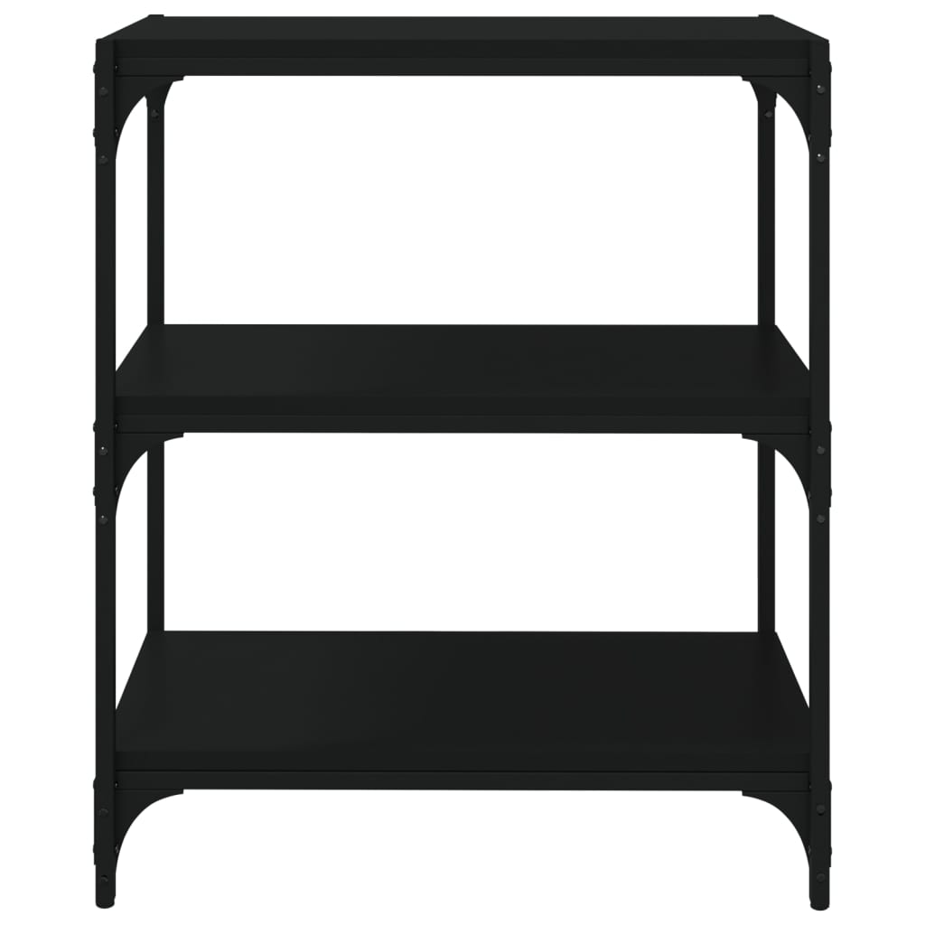 Bücherregal Schwarz 40x33x70,5 cm Holzwerkstoff und Stahl