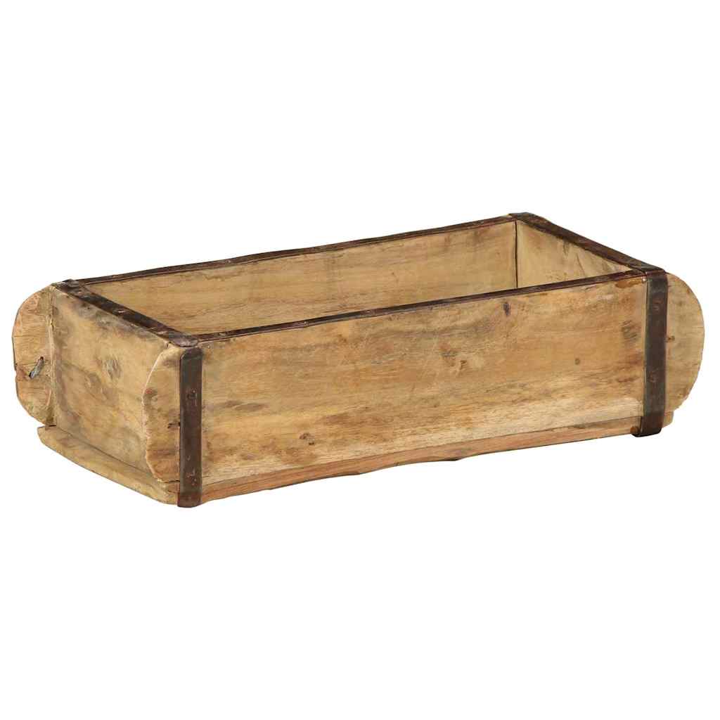 Tablett Braun 30 x 15 x 9 cm Massives upgecyceltes Holz