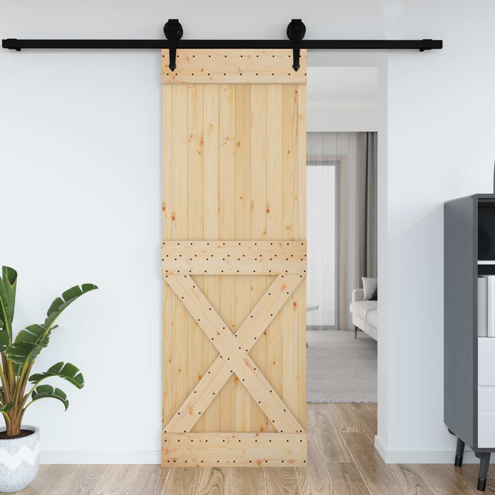 Tür NARVIK Natur 80 x 210 cm Massivkiefer
