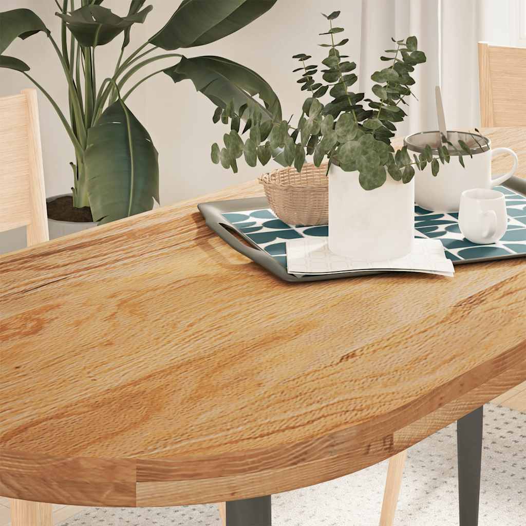 Tischplatte 80x40x2 cm Massivholz Eiche Oval