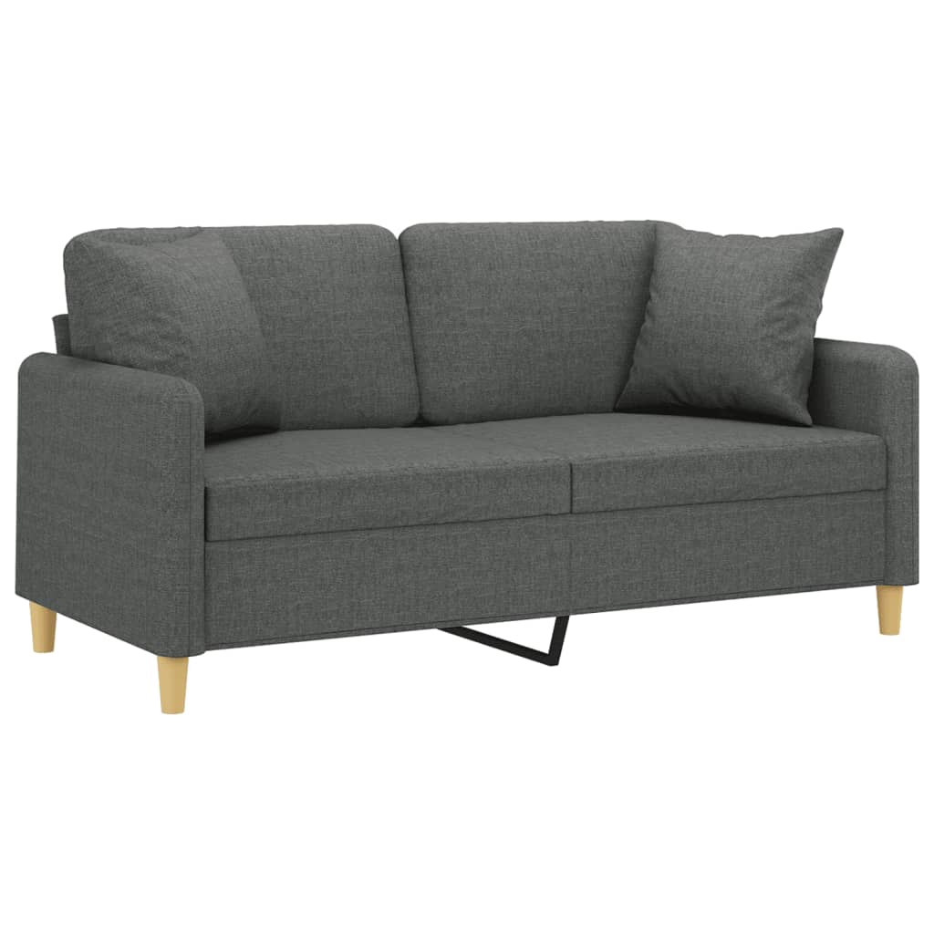 2-Sitzer-Sofa mit Zierkissen Braun 120 cm Stoff