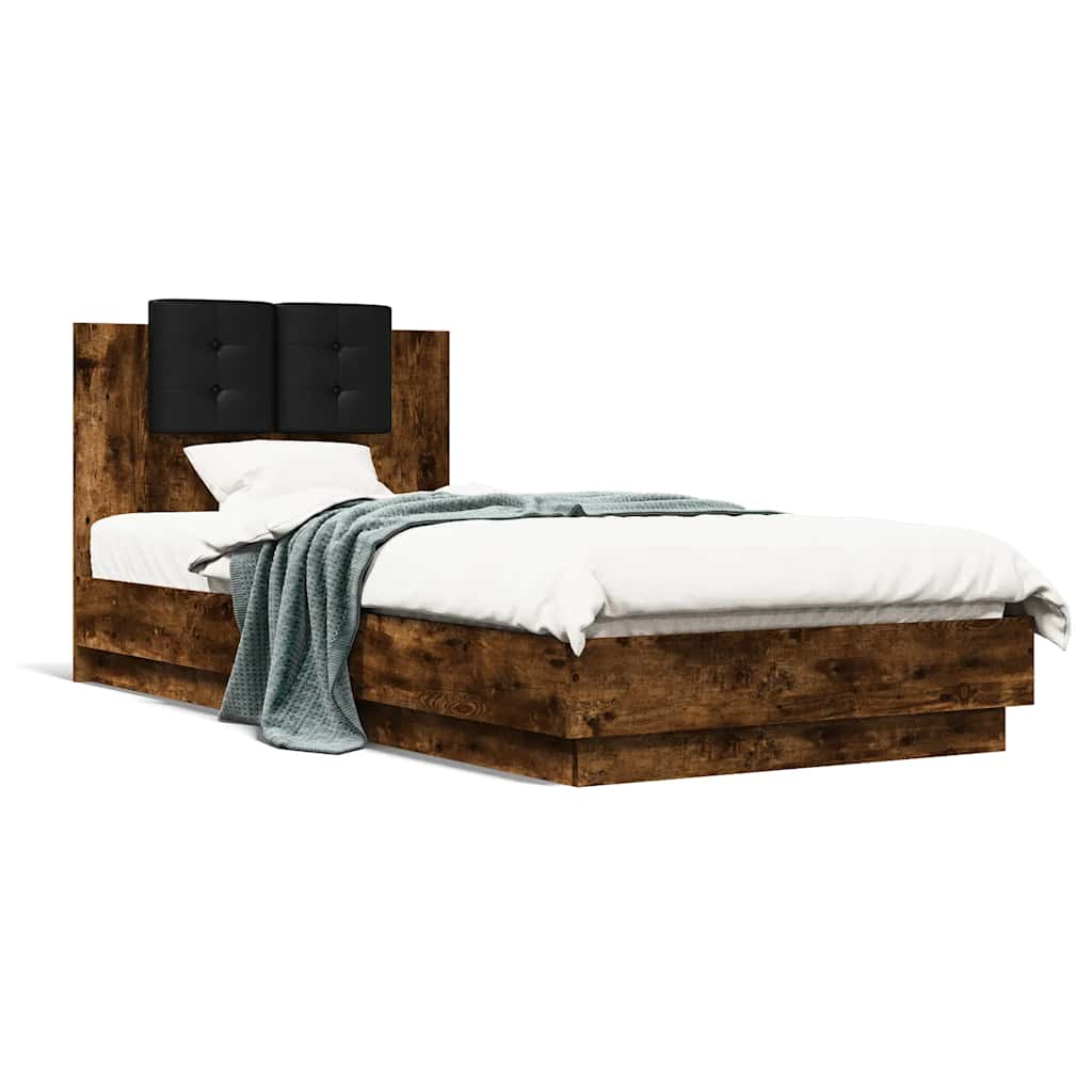 Bettgestell mit Kopfteil Grau Sonoma 180x200 cm Holzwerkstoff