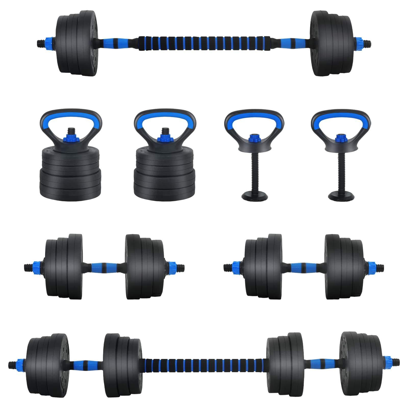 2-in-1 Hantelset 40kg Schwarz und Rot Zement und Eisensand