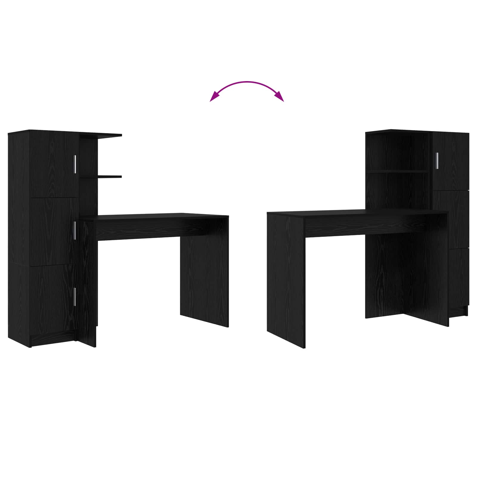 Schreibtisch 2 pcs Beton Grau