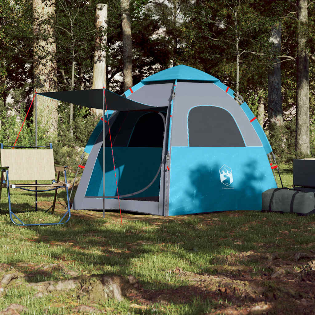 Campingzelt 4 Personen Grün Quick Release
