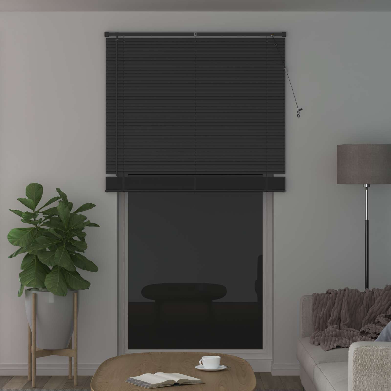 Jalousie Silber Grau 150 x 40 cm 25 mm PVC