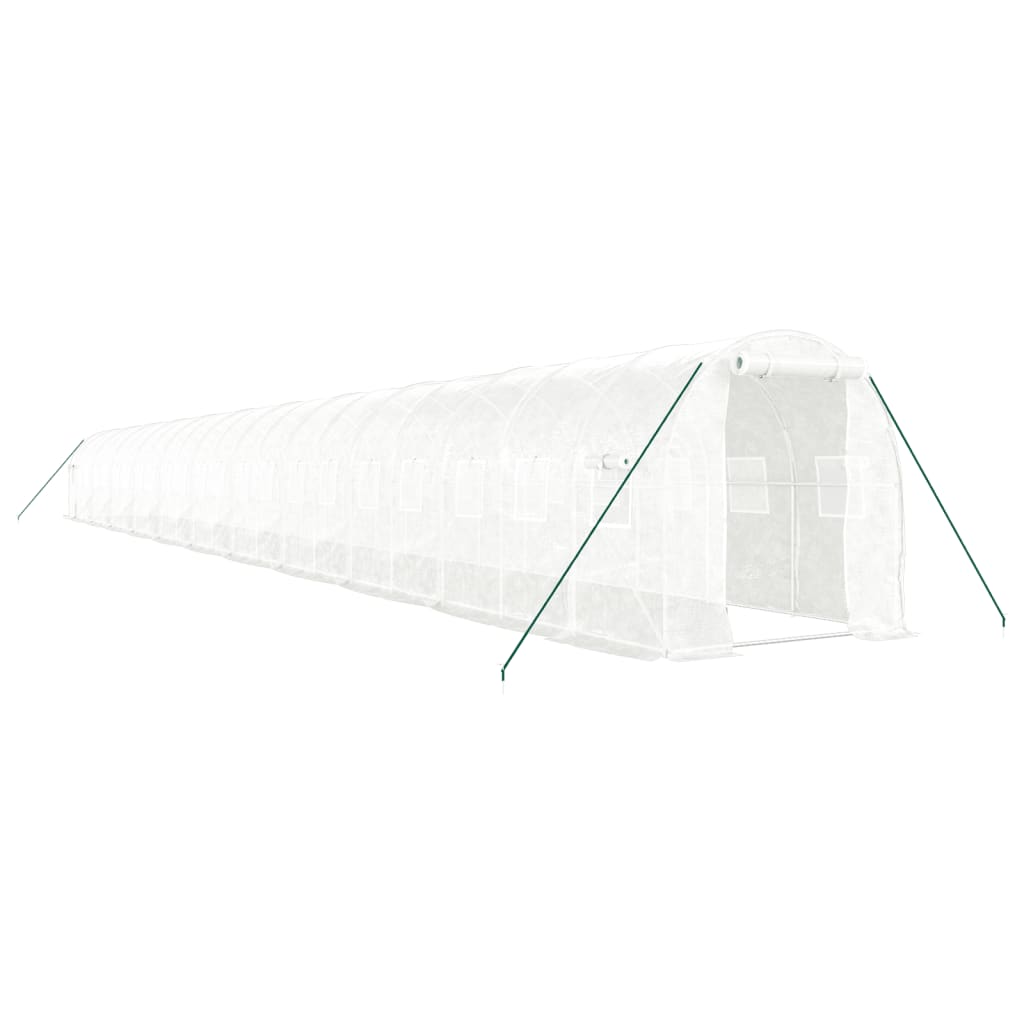 Gewächshaus mit Stahlrahmen Weiß 8 m² 4x2x2 m