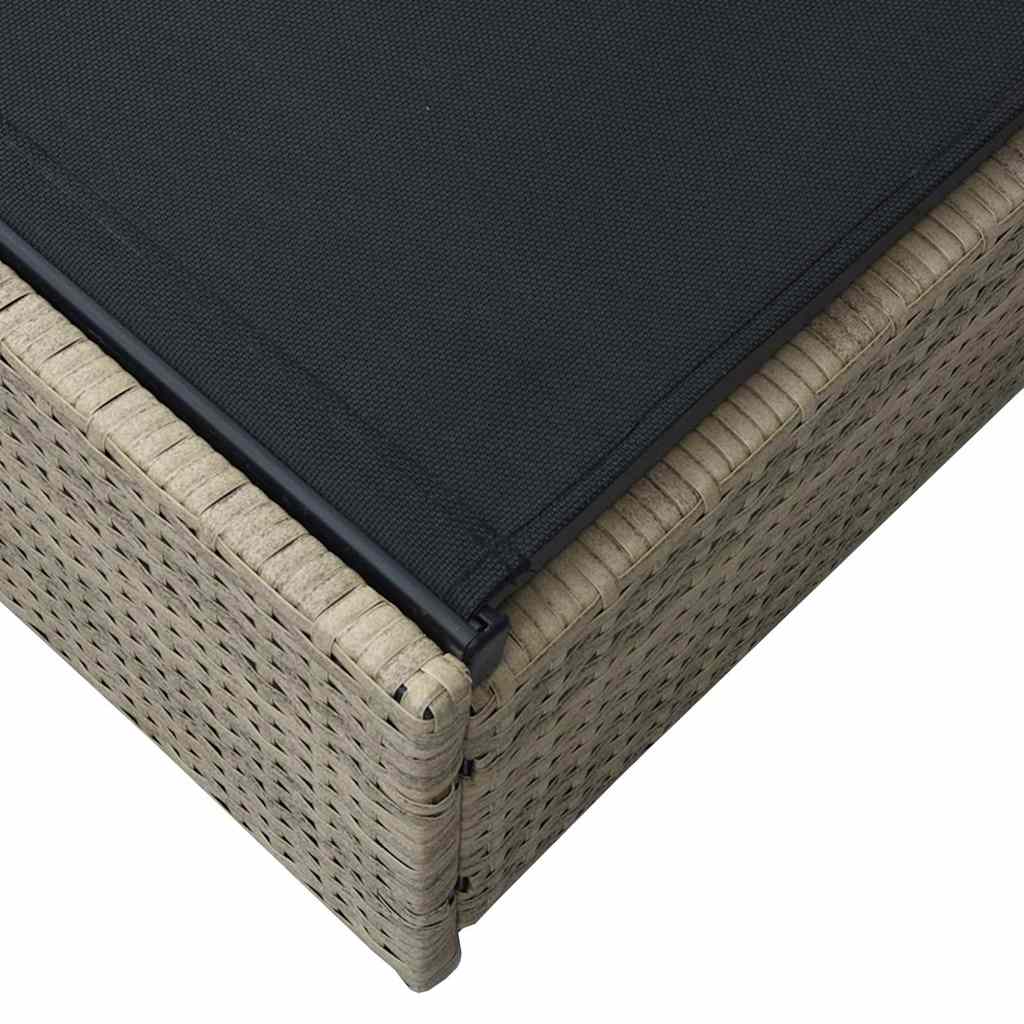 Sonnenliege Grau 200,5 x 70 x 75 cm Poly-Rattan