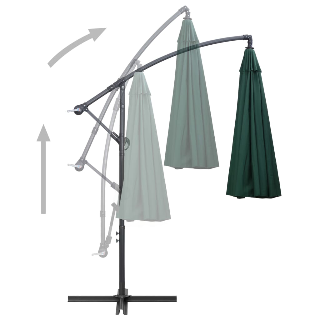 Ampelschirm Weiß 3 m Aluminium-Mast