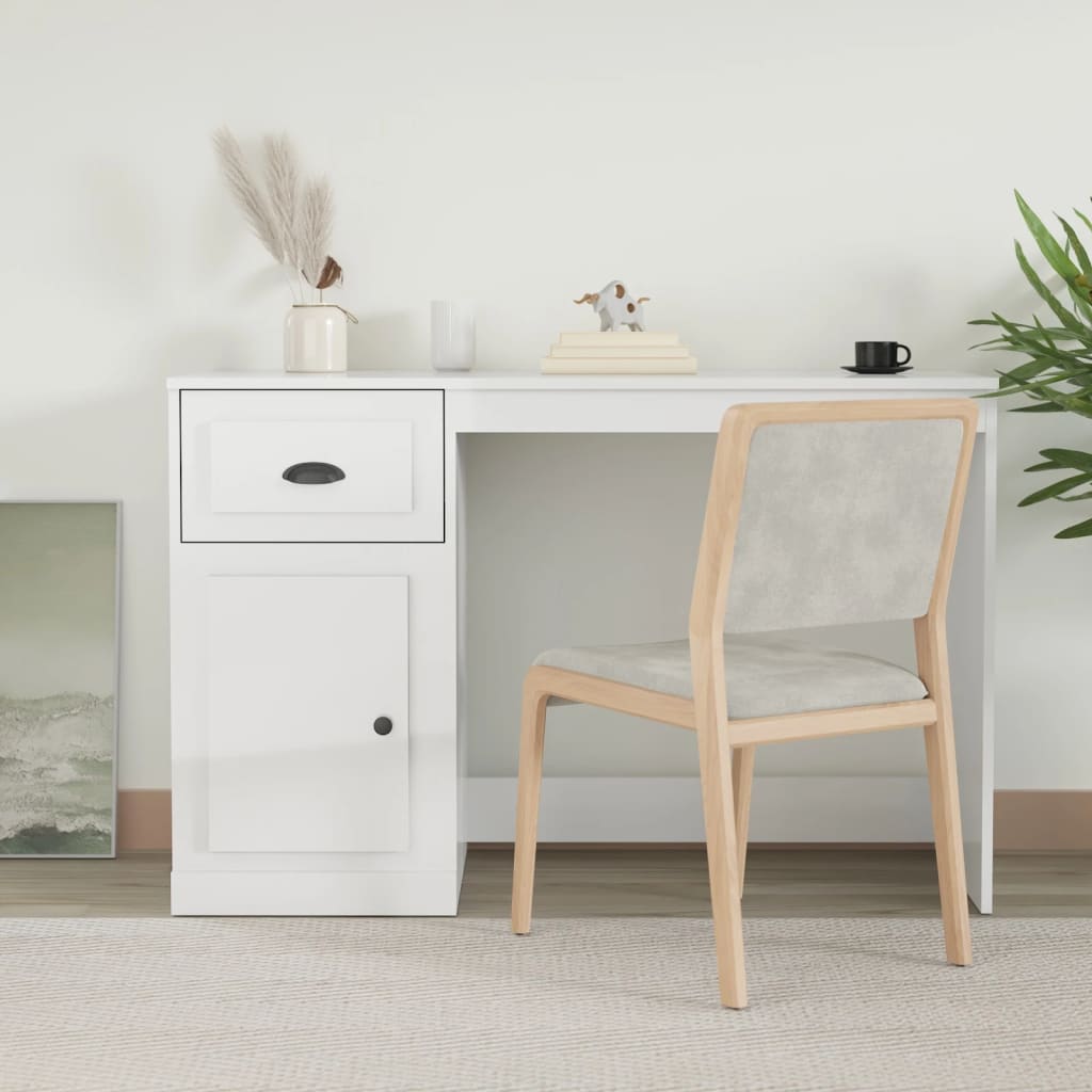 Schreibtisch mit Schublade Weiß 115x50x75 cm Holzwerkstoff
