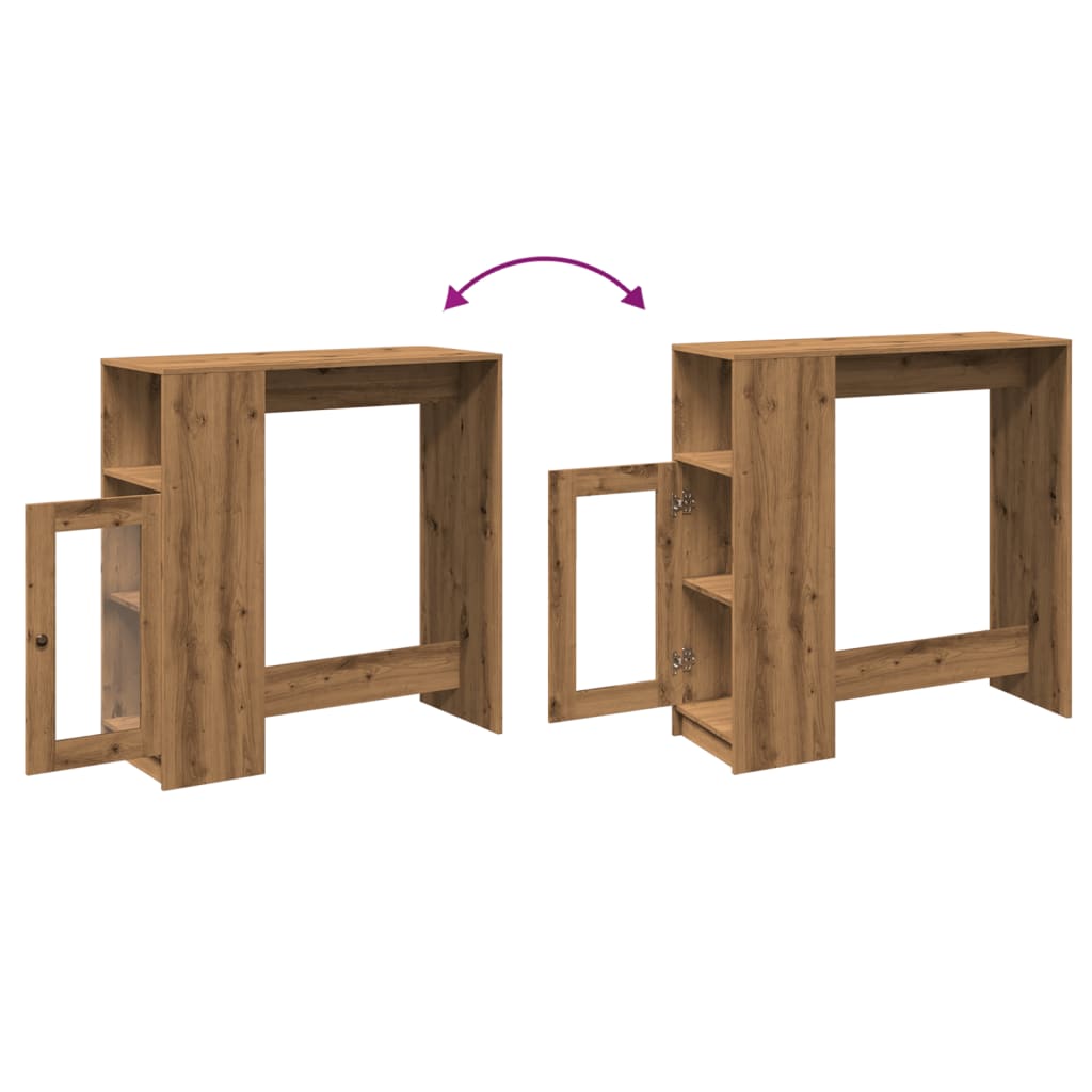 Bartisch Schwarz Eichen-Optik 101 x 40 x 103,5 cm Holzwerkstoff