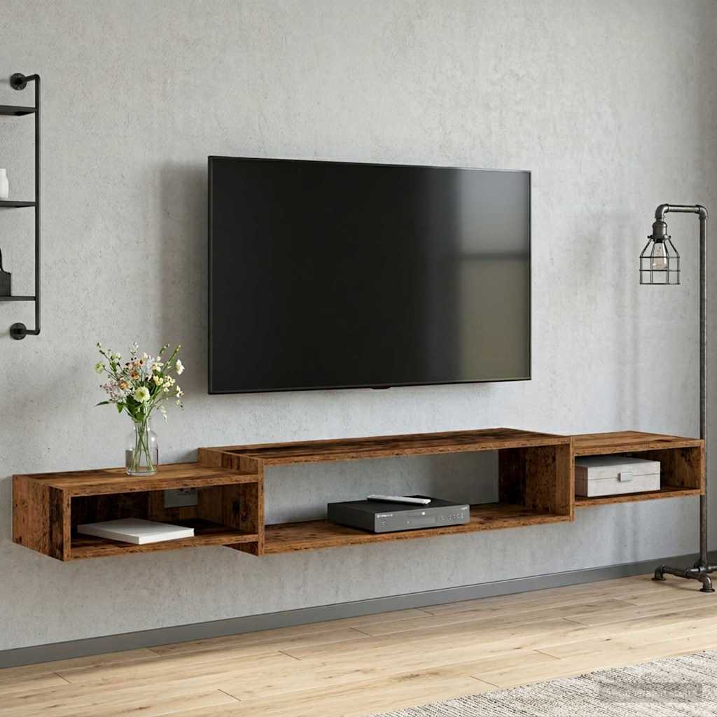 Wandmontierter TV-Schrank Wandhalterung Weiß 140 x 28 x 21 cm