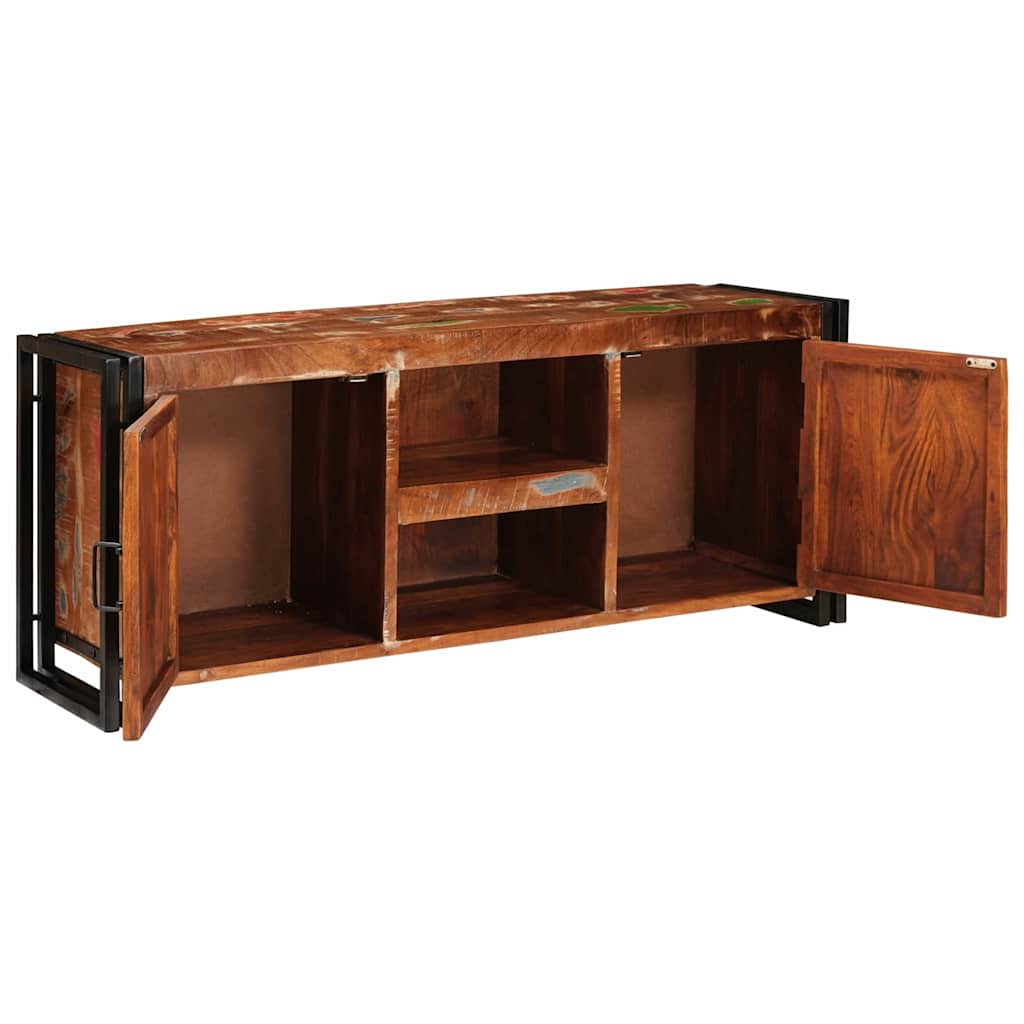 TV-Schränk mit Regal Braun 120 x 33 x 50 cm Massivholz Akazie