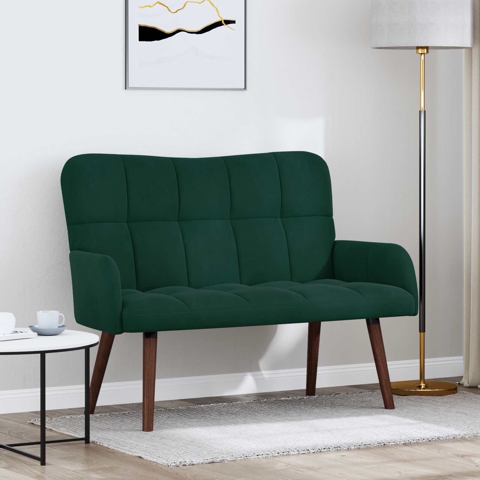 2-Sitzer Sofa Hellgrau 115 x 61 x 87 cm Samt (V)