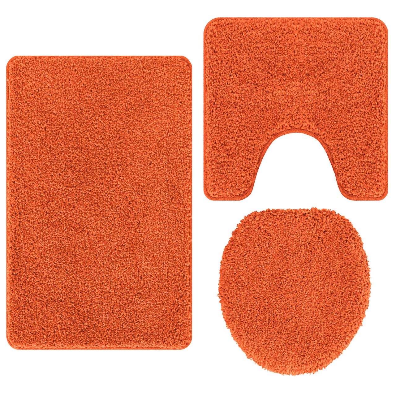 Anti-Rutsch Badematten-Set 3 pcs Grau PP