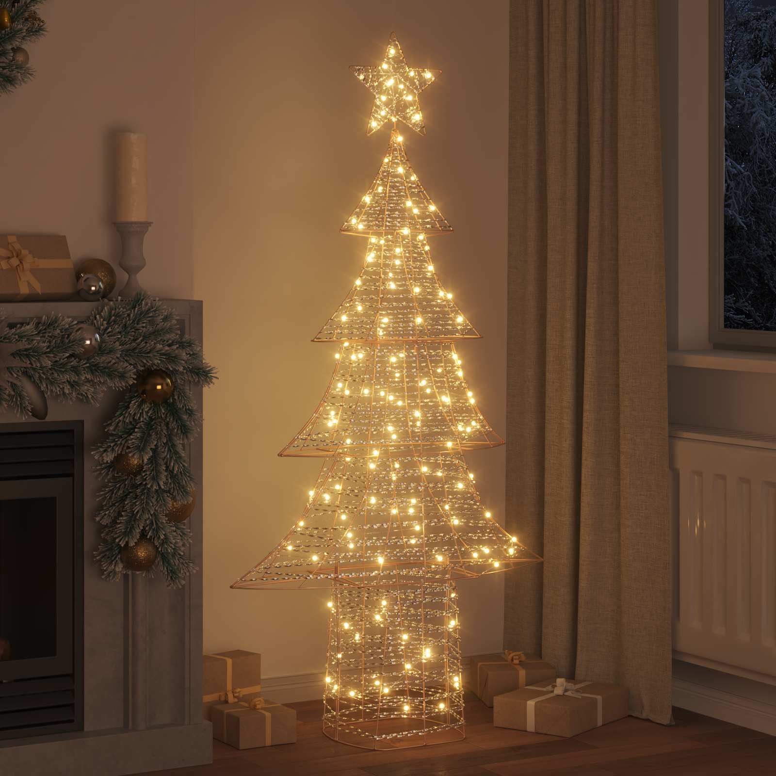 Weihnachtsbaum mit 120 LEDs Warmweiß 120,5 cm PET