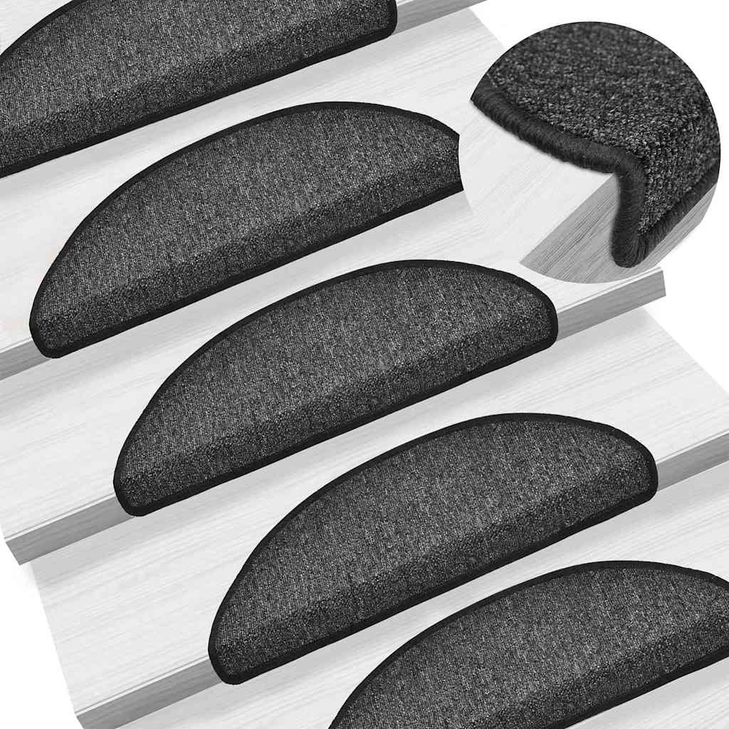 Stufenmatten 15 Stk. 56x17x3 cm Anthrazit Halbrund