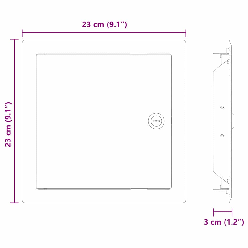 Zugangsklappe 2 pcs Weiß 23 x 23 x 3 cm Stahl