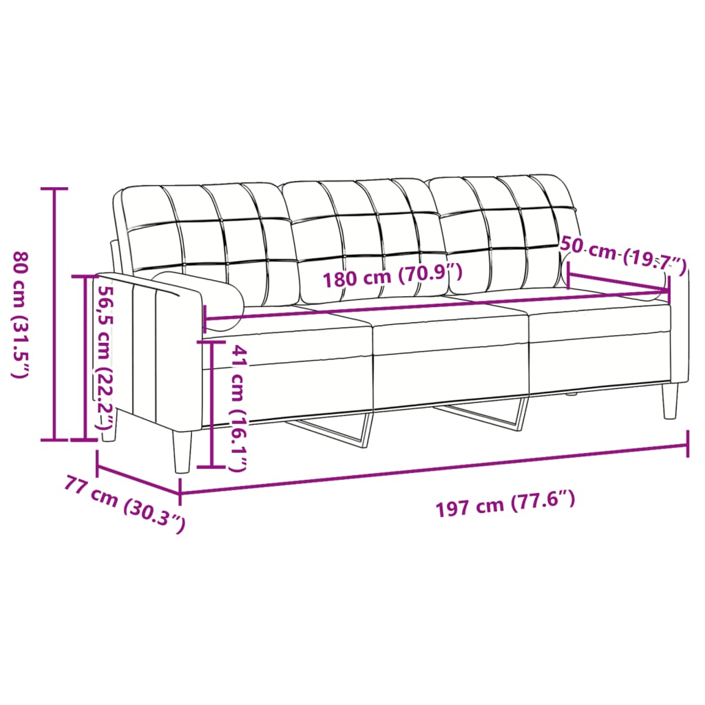 2-Sitzer-Sofa mit Zierkissen Hellgrau 120 cm Samt