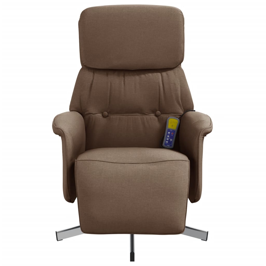 Massagesessel mit Fußteil Braun Stoff