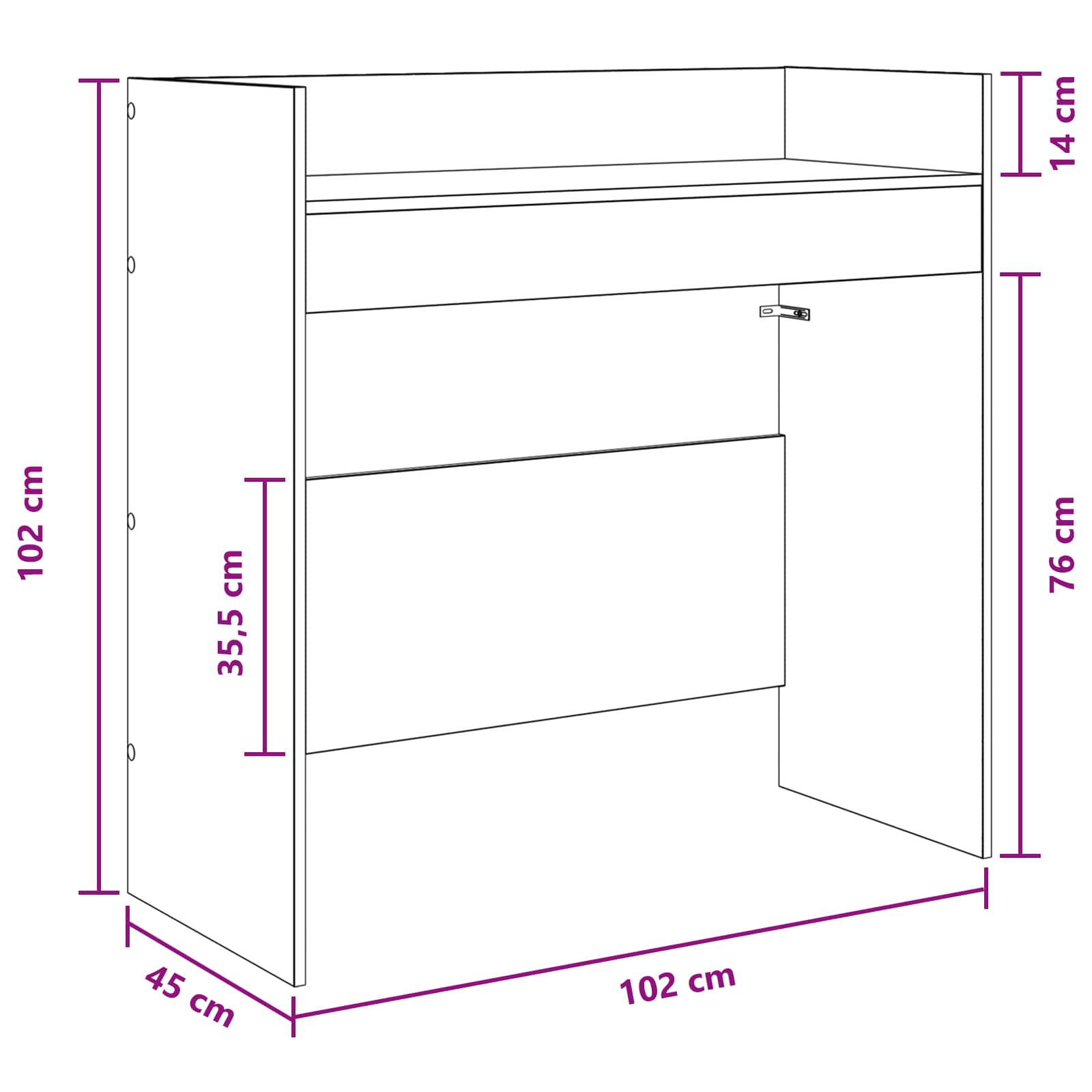 DJ Tisch Weiß 102 x 45 x 102 cm Holzwerkstoff