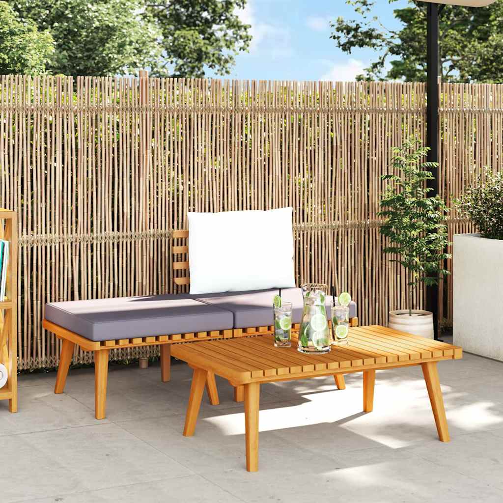 2-Sitzer-Gartensofa mit Kissen Massivholz Akazie