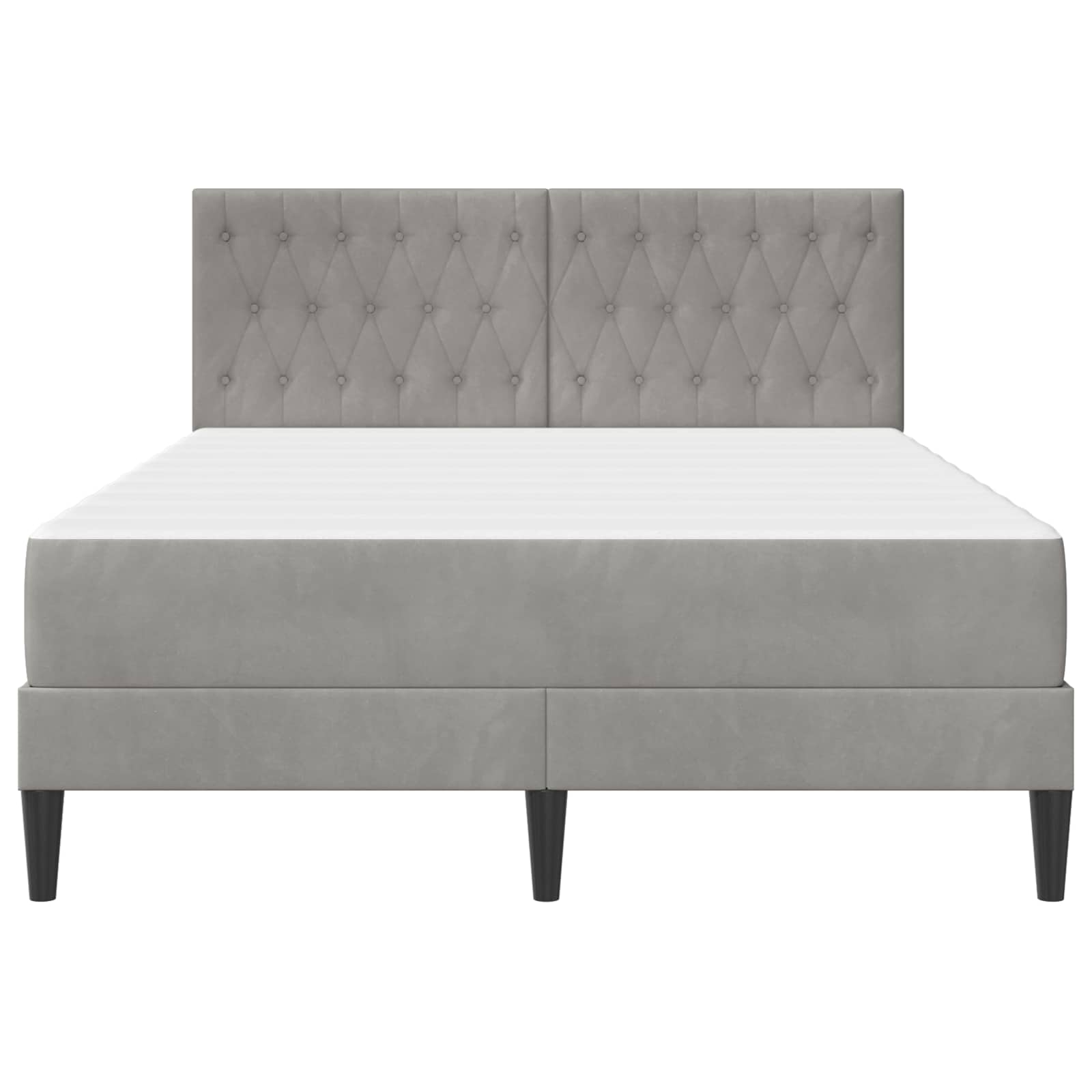 Bettgestell mit Matratze mit Kopfteil Hellgrau 80 x 200 cm Samt