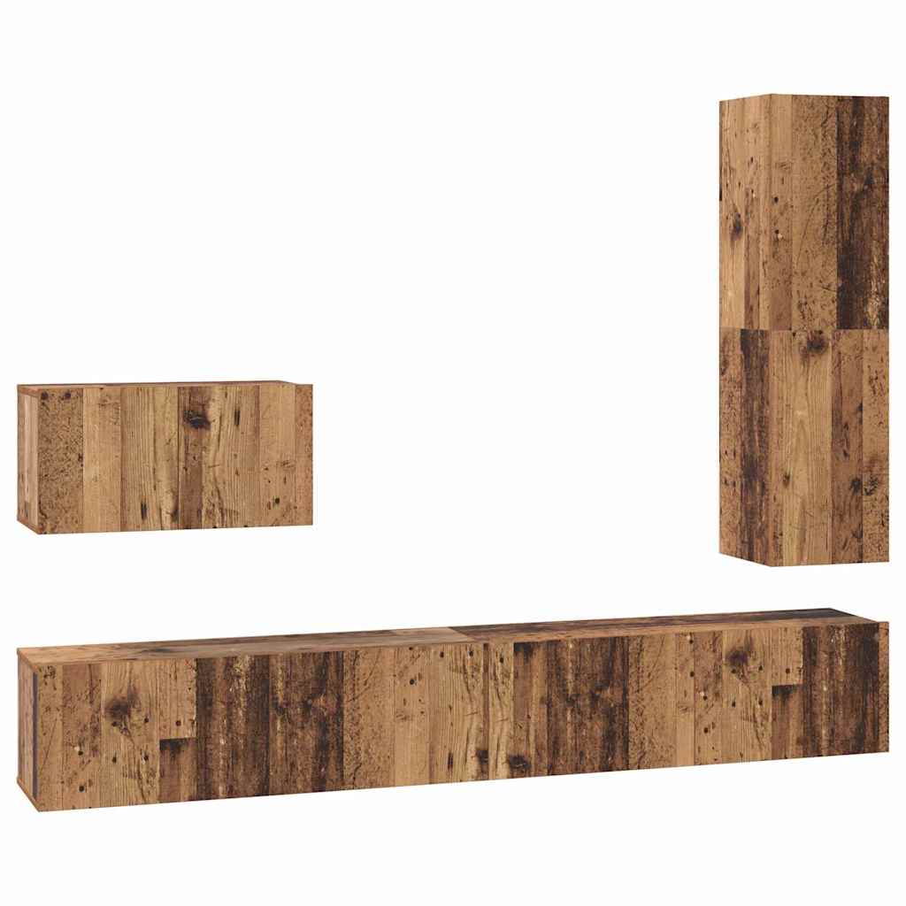 4-tlg. TV-Schrank-Set Weiß Holzwerkstoff