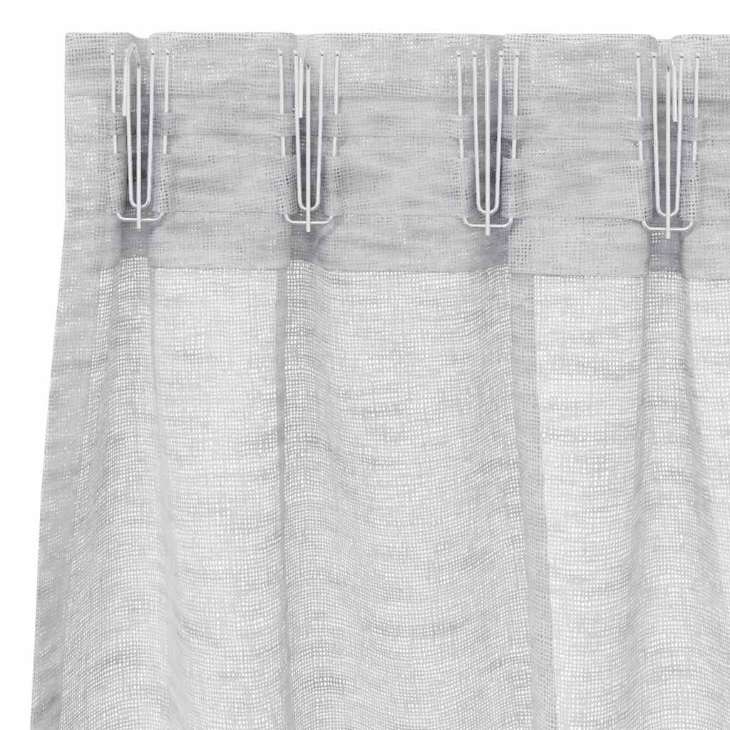 Voile-Vorhang mit Vorhängen 2 pcs Weiß 140 x 140 cm Polyester