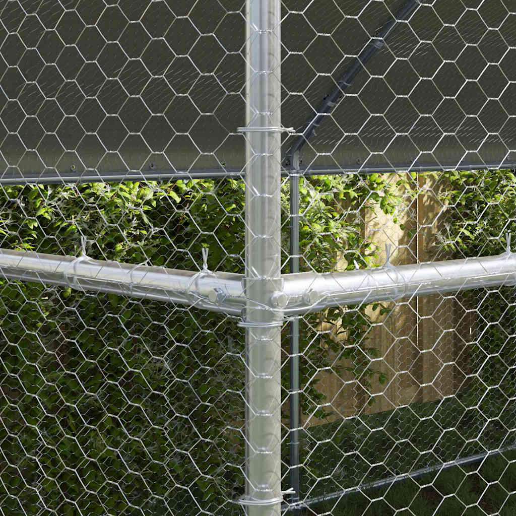 Hühnerkäfig 2 pcs Silber 400 x 200 x 200 cm Verzinkter Stahl