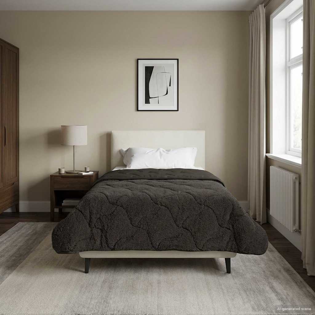Winterbettdecke Gepolstert Anthrazit 135 x 200 cm