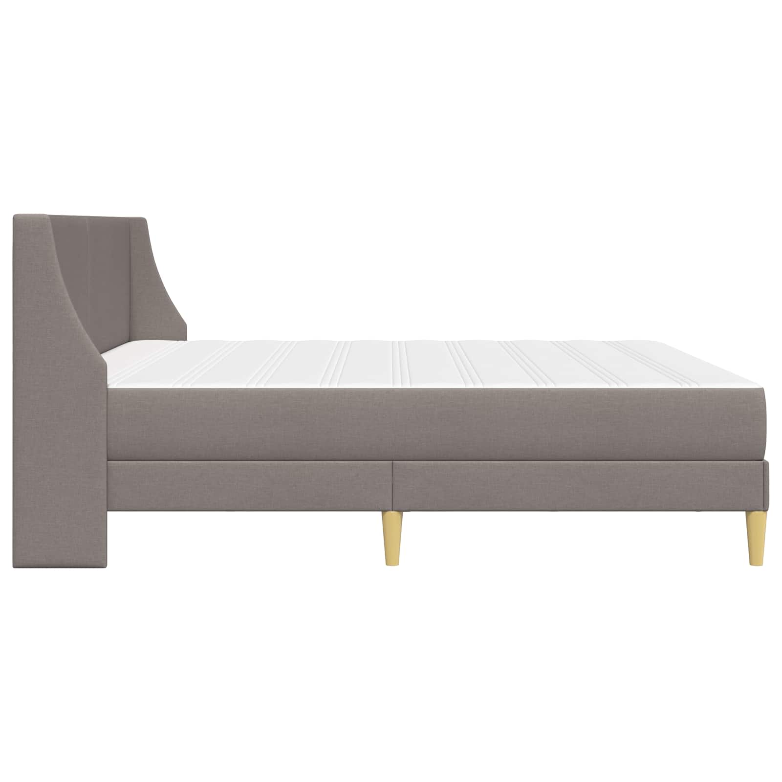 Bettgestell mit Matratze Hellgrau 80x 200 cm Polyester