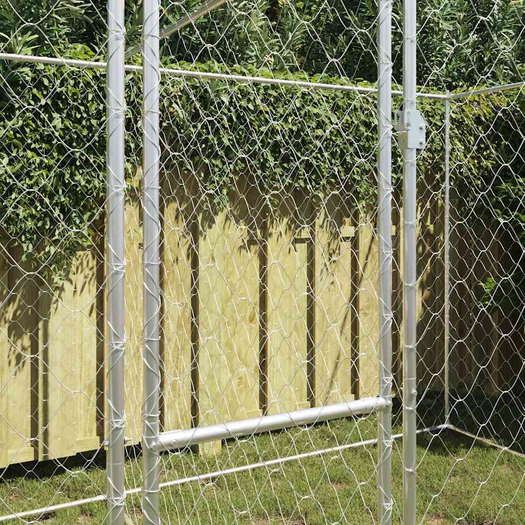 Hundezwinger mit Tür Grau 2x2x1,5 m Verzinkter Stahl