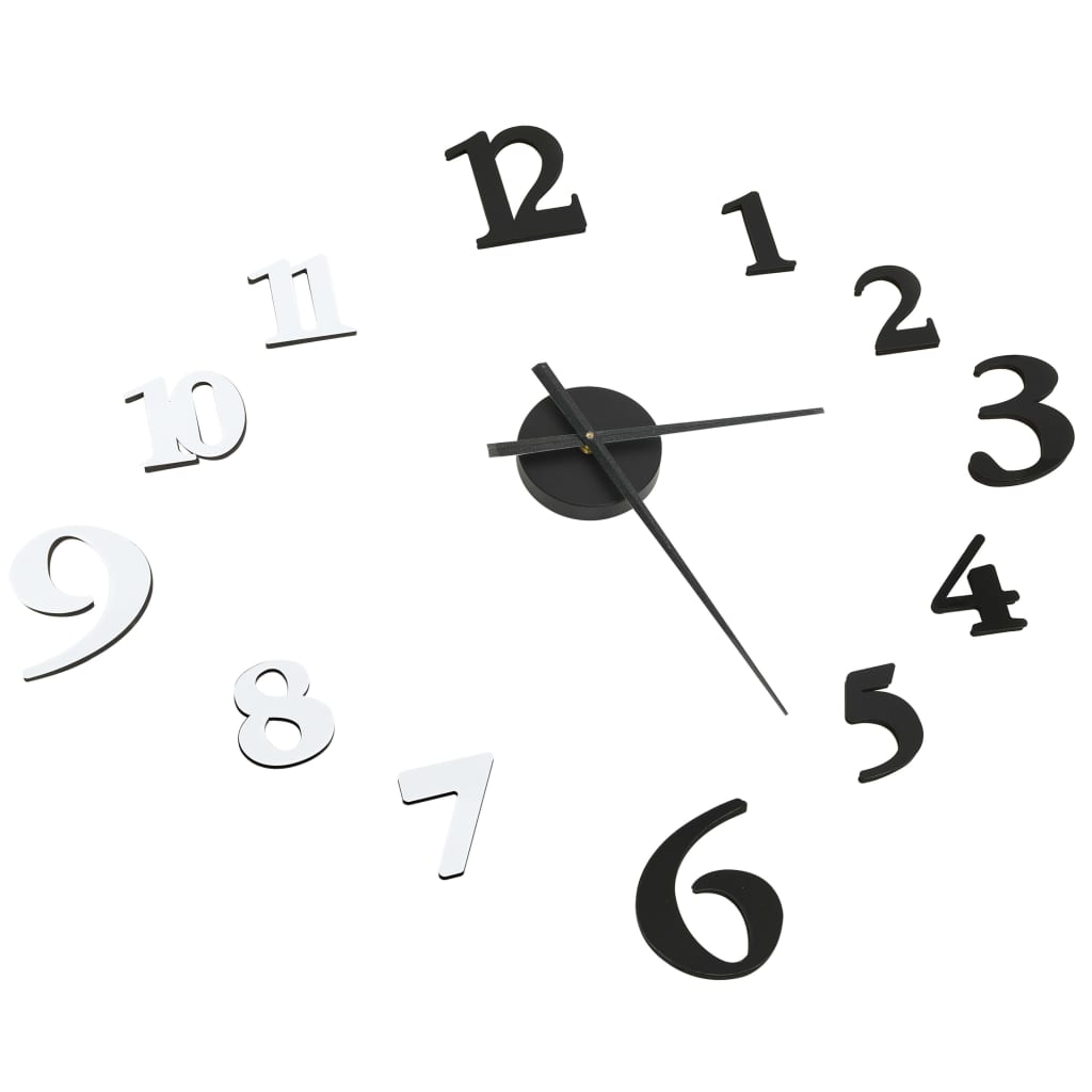 3D-Wanduhr Modernes Design Silbern 100 cm XXL