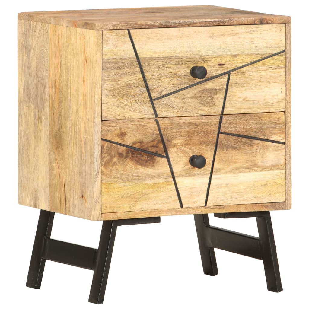 Nachttisch 40x30x50 cm Massivholz Mango
