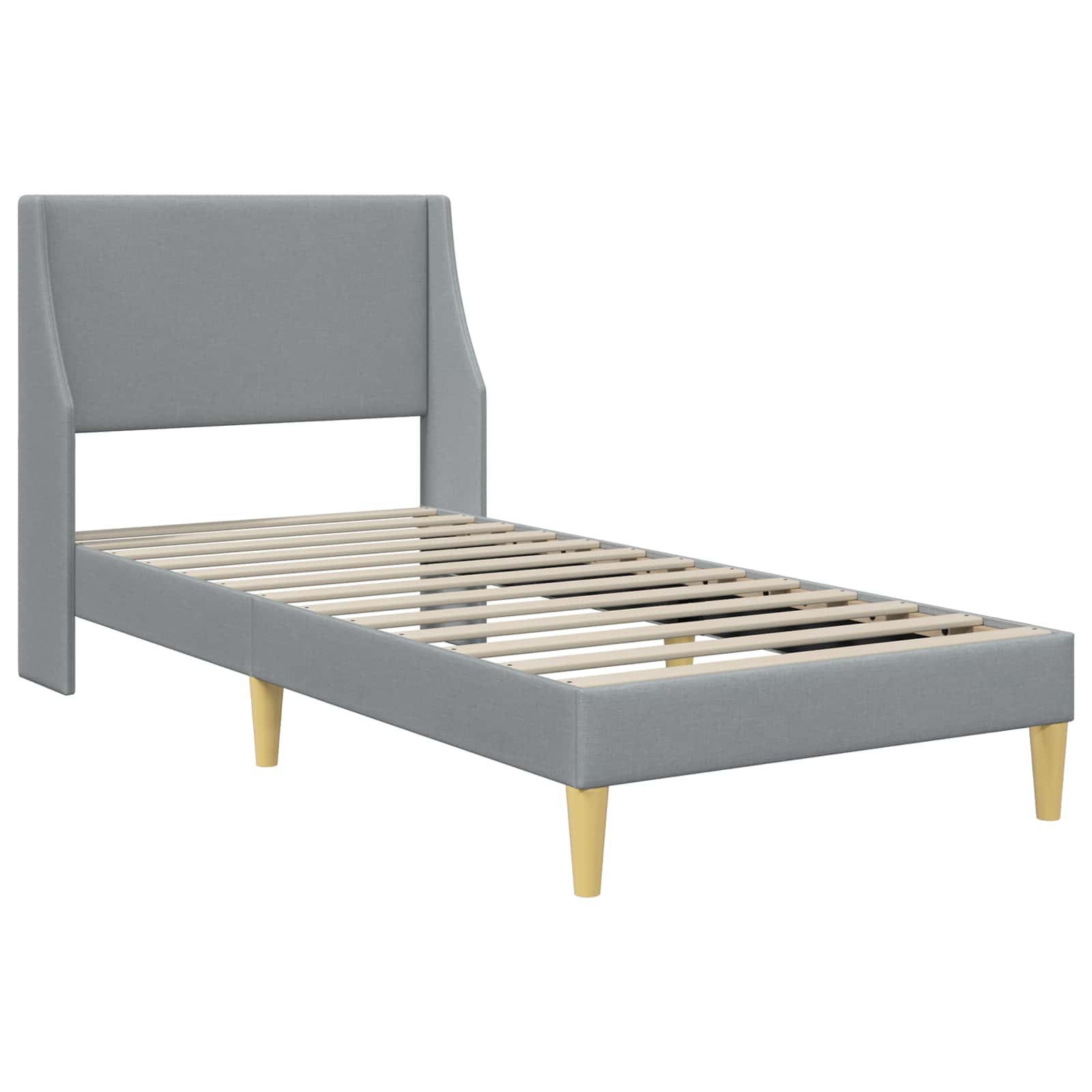 Bettgestell mit Matratze Hellgrau 80x 200 cm Polyester