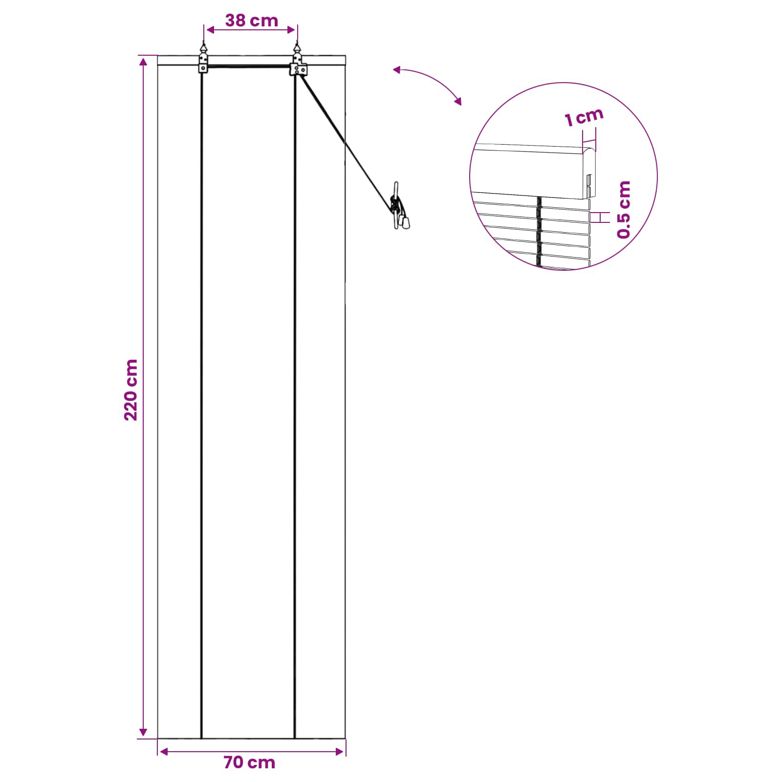 Rollo Braun 60 x 160 cm Bambus