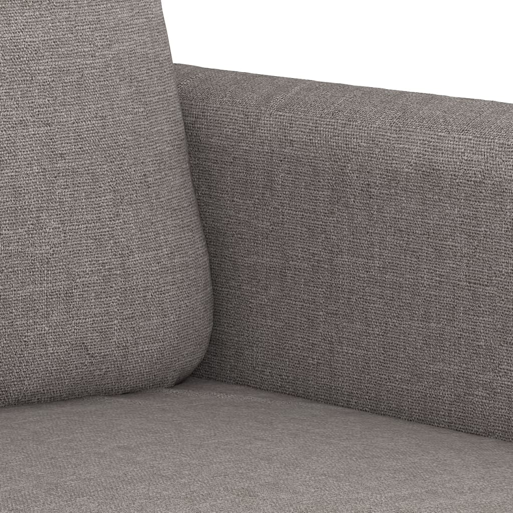 3-tlg. Sofagarnitur mit Kissen Braun Stoff