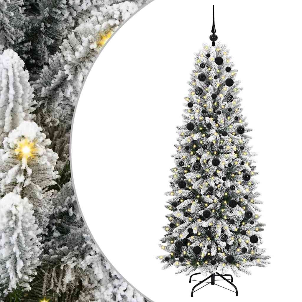Künstlicher Weihnachtsbaum mit 150 LEDs mit Ständer Weiß 120 cm