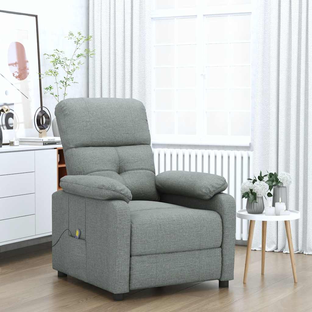 Massagesessel Hellgrau Stoff