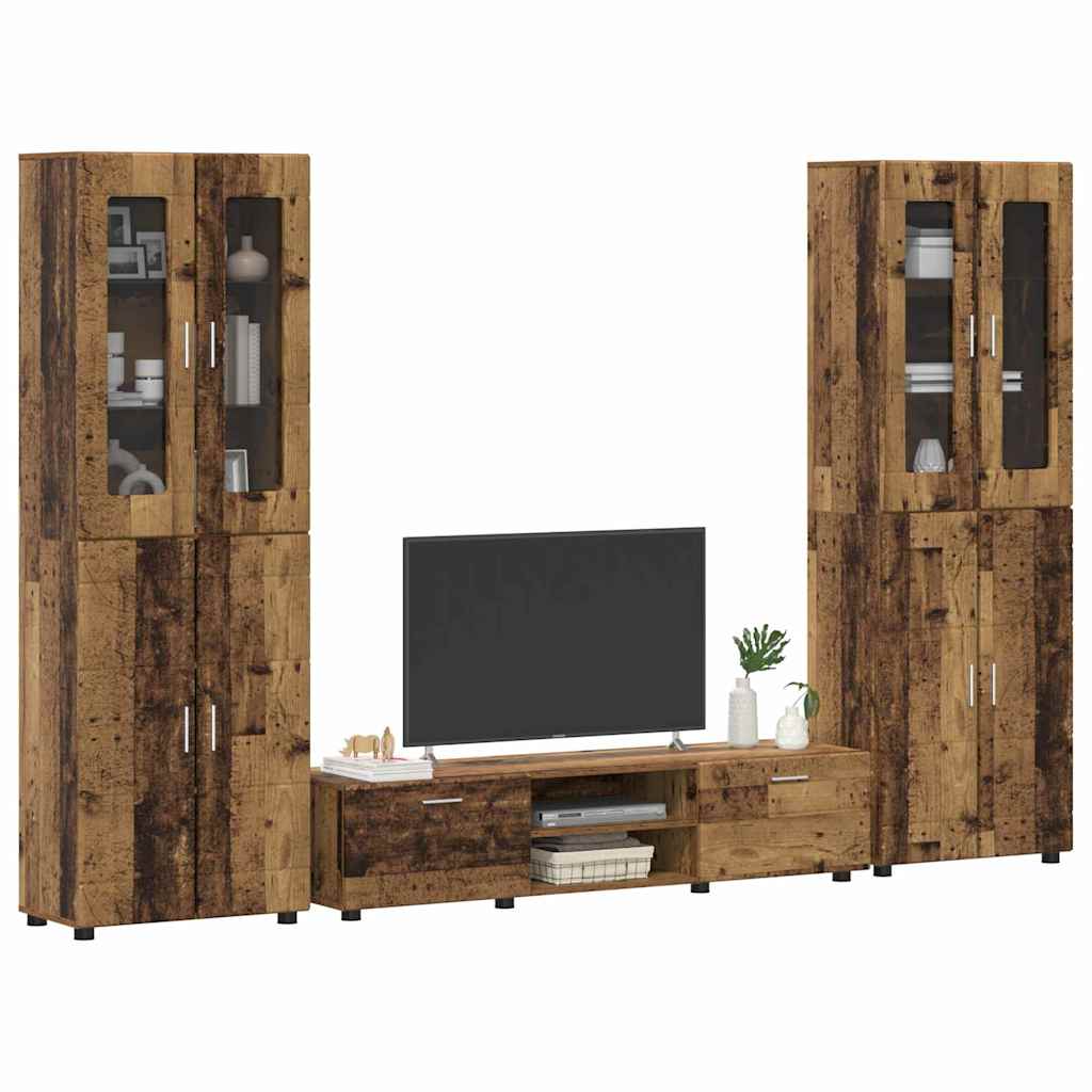 Highboard mit Regal FLORIN Weiß 60 x 35 x 182 cm Holzwerkstoff