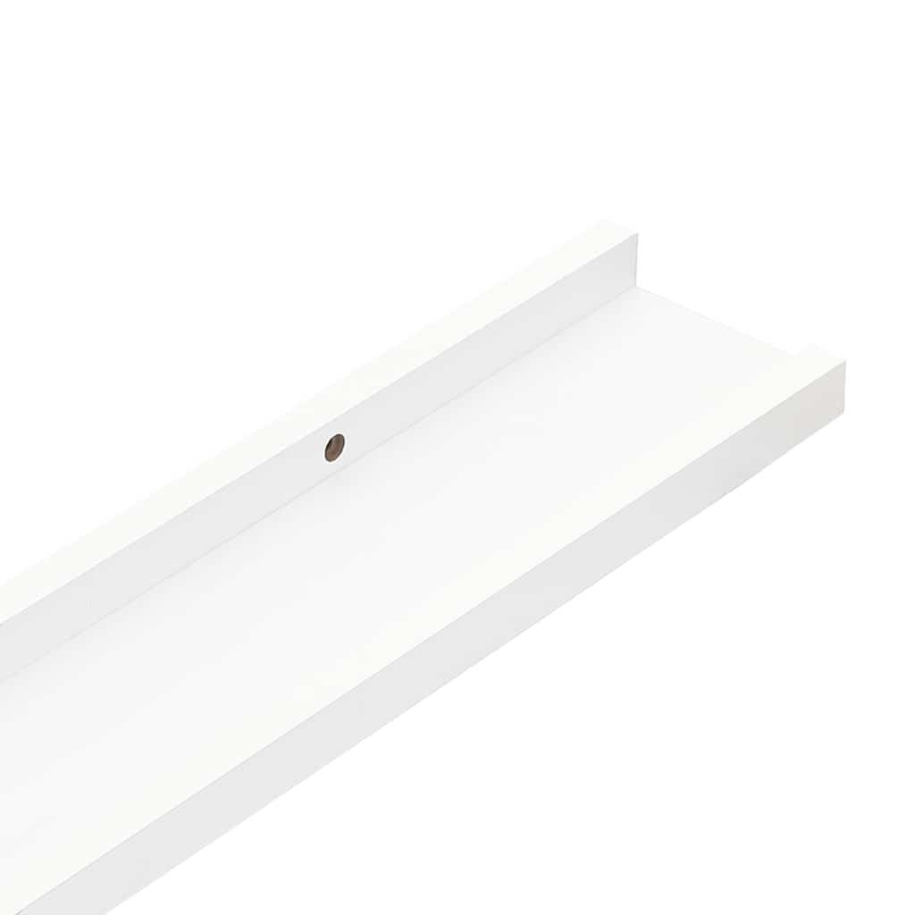 Wandregale 2 Stk. Hochglanz-Weiß 40x9x3 cm