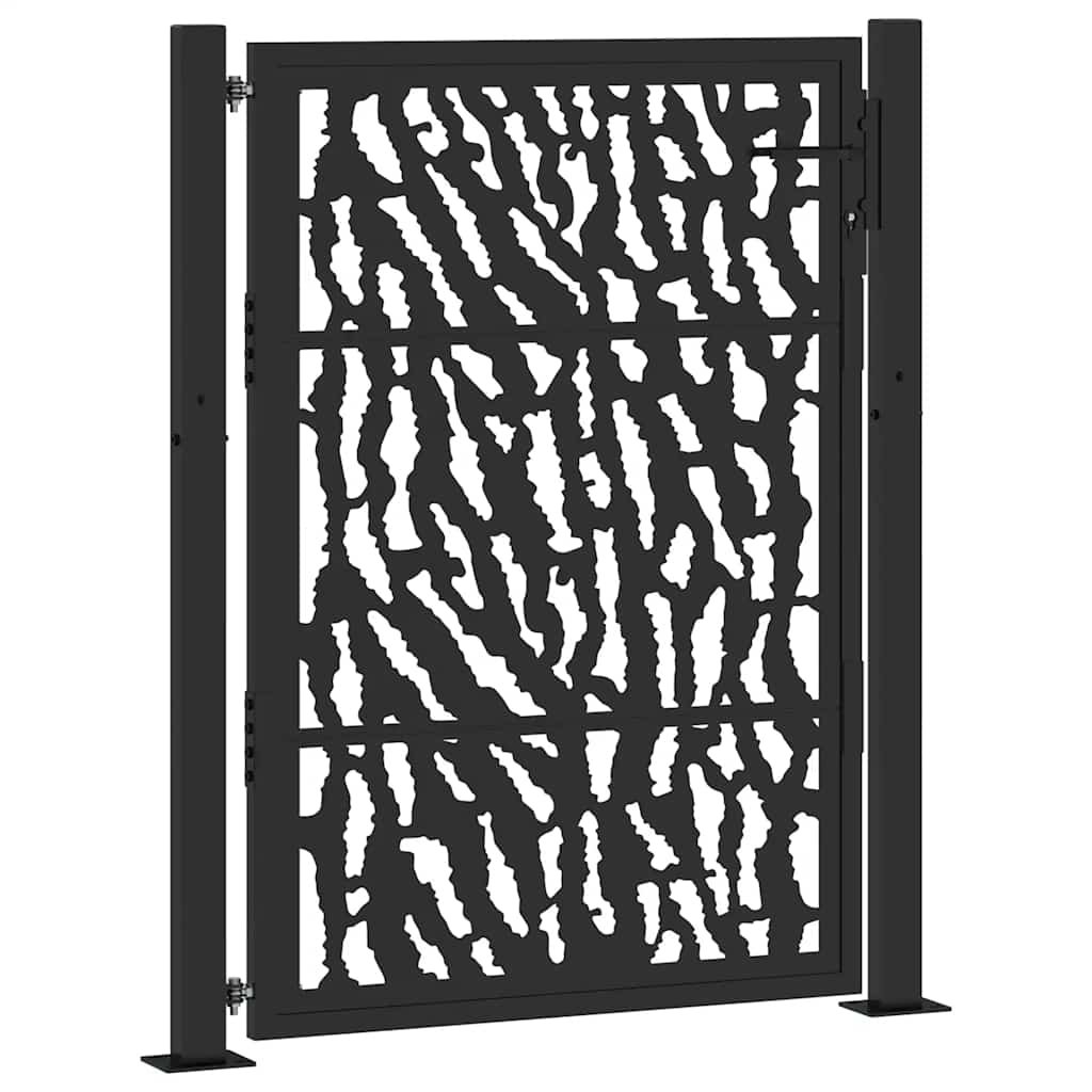 Gartentor Schwarz 100x100 cm Stahl Lichtdesign