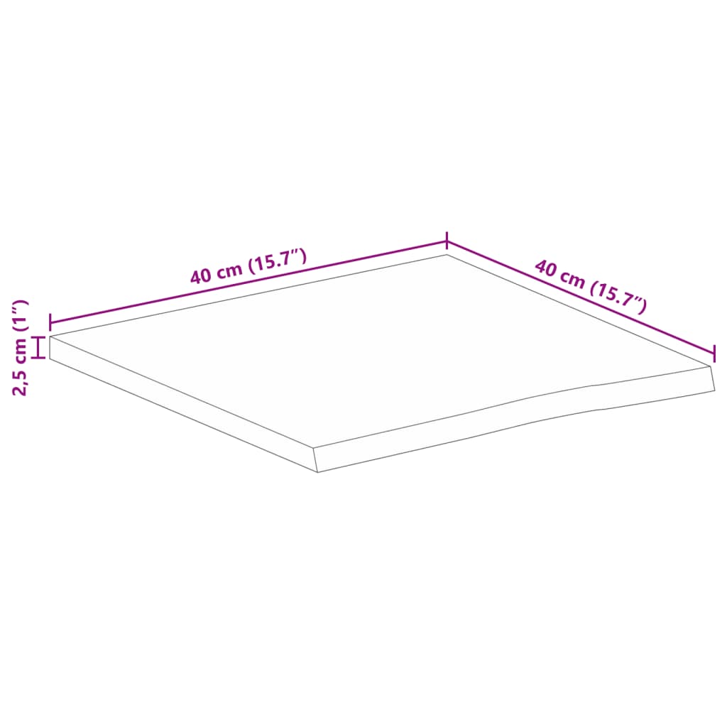 Wandregal 40x20x2,5 cm Rechteckig Massivholz Akazie Baumkante