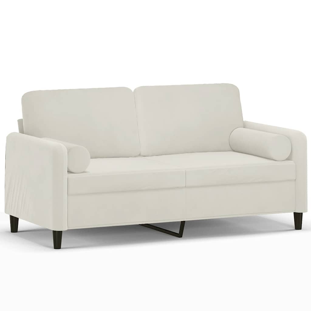 2-Sitzer-Sofa mit Zierkissen Dunkelgrün 120 cm Samt