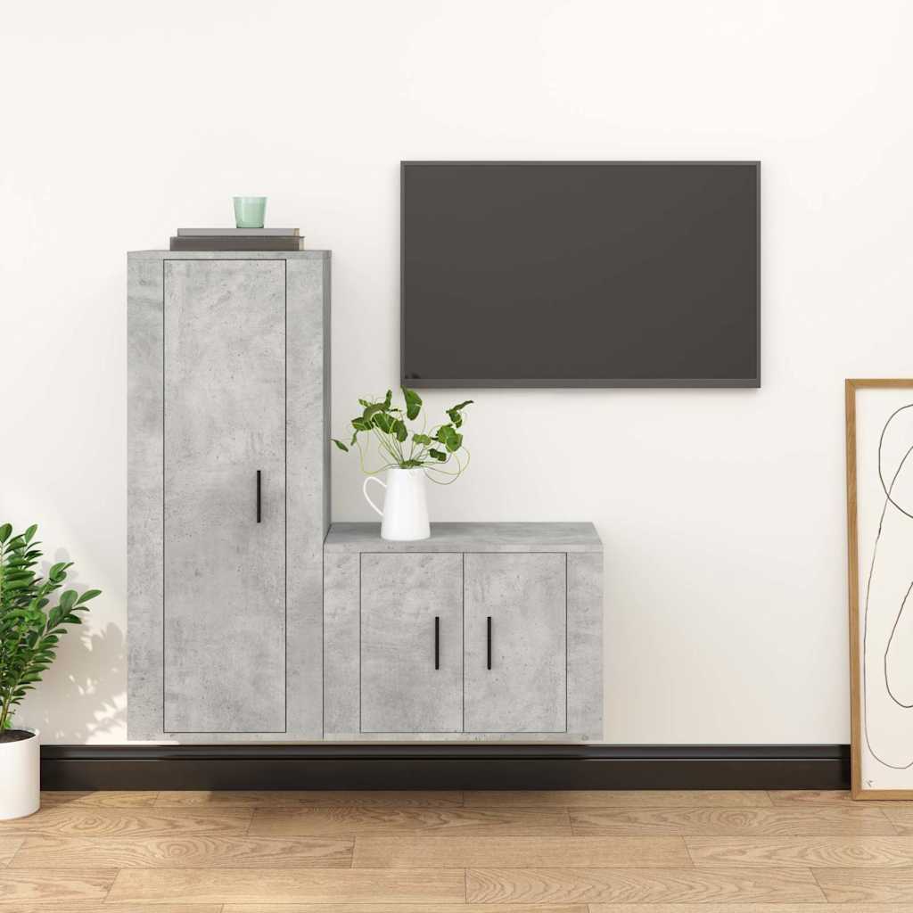 2-tlg. TV-Schrank-Set Weiß Holzwerkstoff